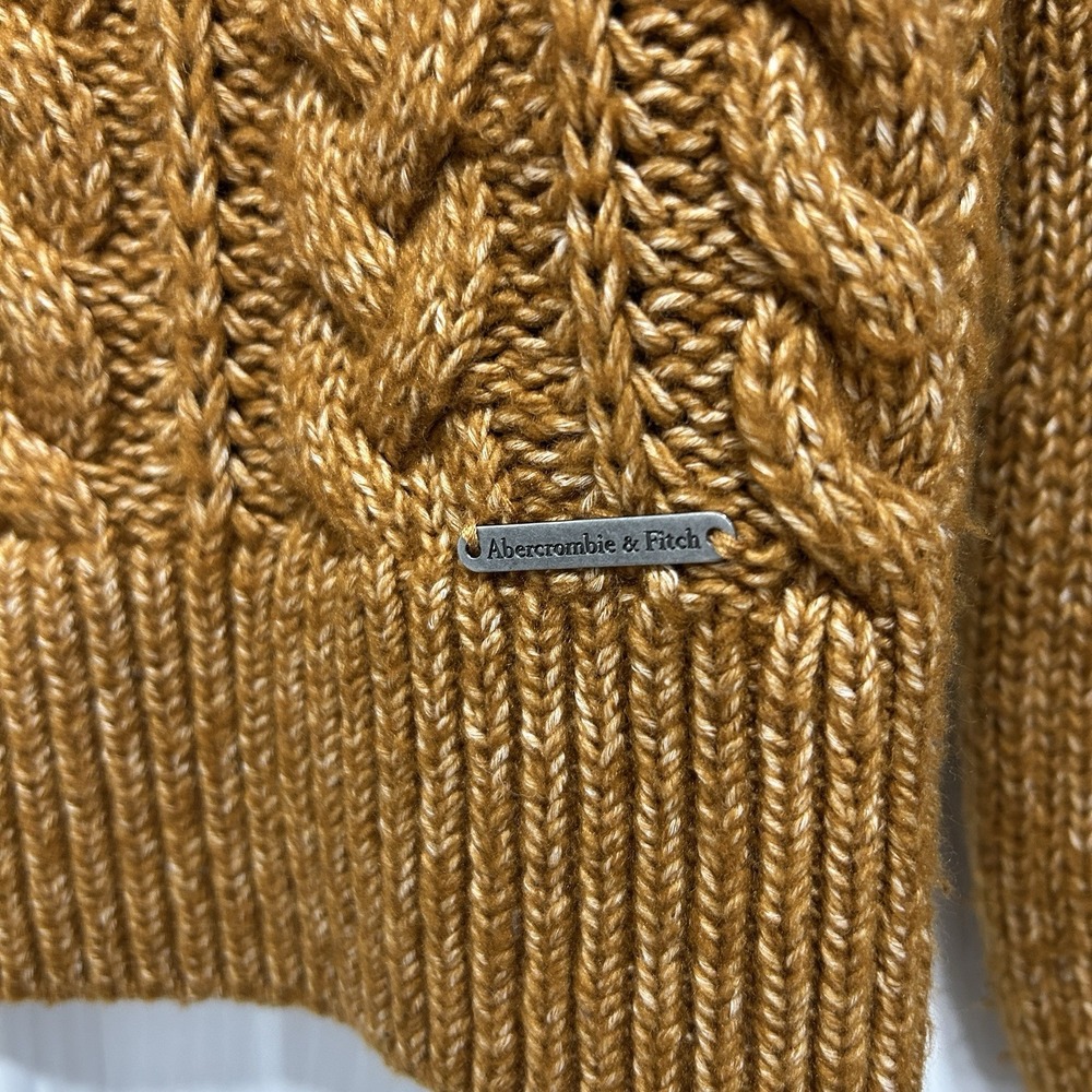 Abercrombie & Fitch Women's Medium Cotton blend cable‎ knit sweater Burnt Orange - Picture 3 of 8